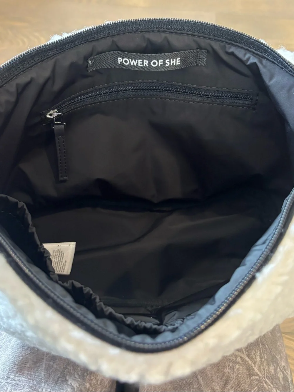 Athleta Cream Sherpa toiletry bag